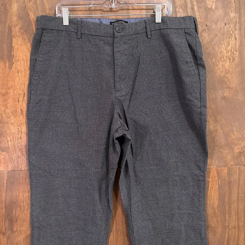 Banana Republic Mens Pants Gray Aiden Fit Corpcore Casual Wear 38x32